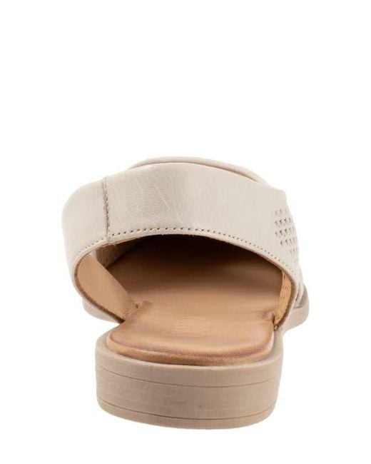 BUENO Natural Bianca Perf Slingback Pointed Toe Flat