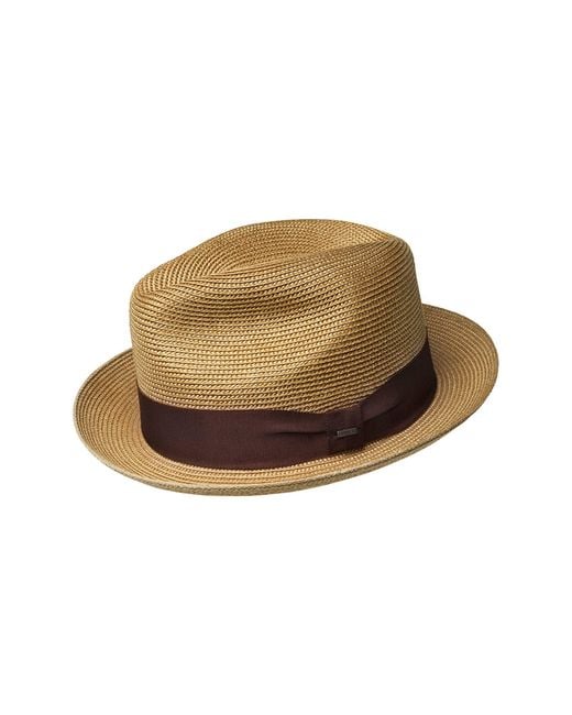 Bailey Natural Craig Woven Fedora for men