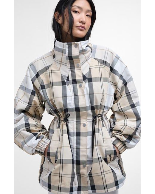 Barbour Gray Suri Check Showerproof Jacket
