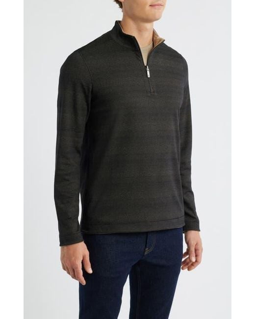 Johnston & Murphy Black Xc4 Reversible Performance Quarter Zip for men