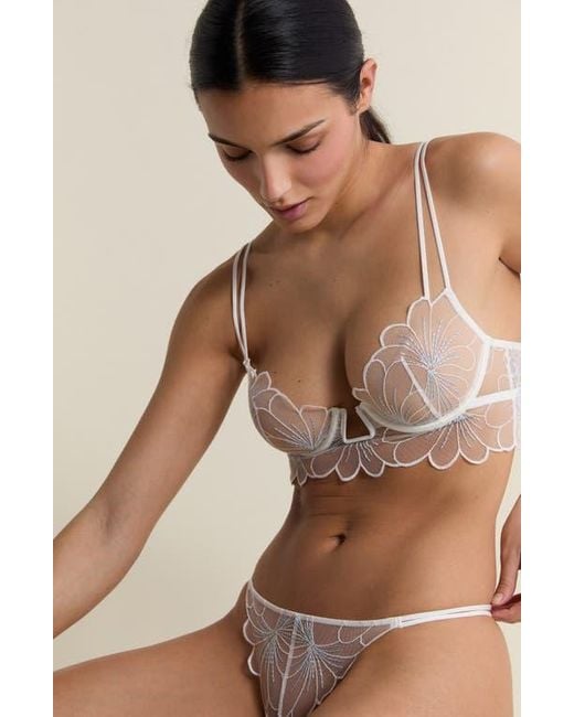 Etam White Camelia G-String
