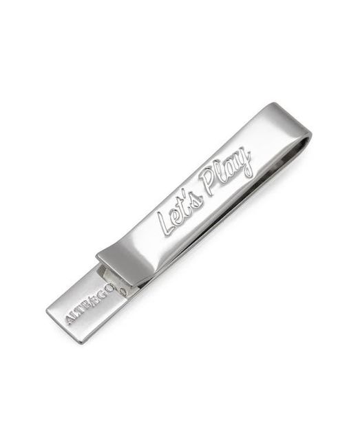 Cufflinks Inc. Metallic Let's Play Hidden Message Tie Bar for men