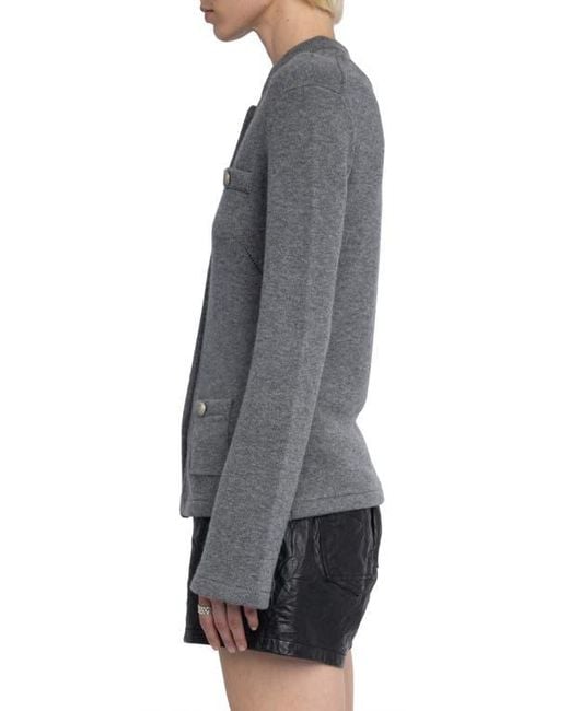Zadig & Voltaire Gray Lucy Wool & Cashmere Cardigan