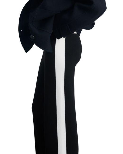 Mango Black Contrast Stripe Pants