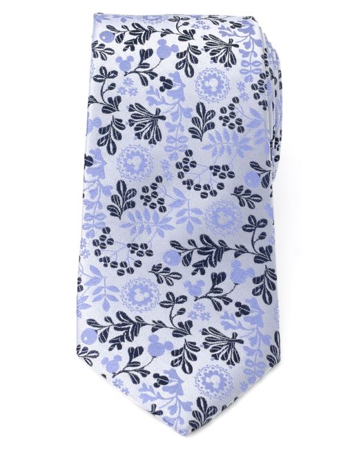 Cufflinks Inc. Blue X Disney Mickey Floral Silk Tie for men