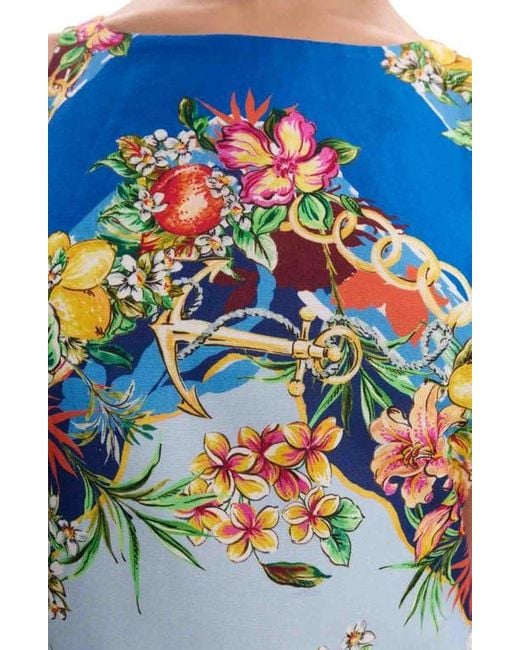 Maje Blue Patterned Shift Dress
