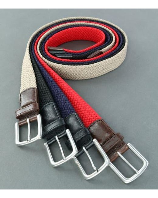 Trafalgar Black Riverside Solid Stretch Weave Belt for men