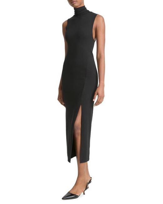 Vince Black Turtleneck Sleeveless Knit Dress