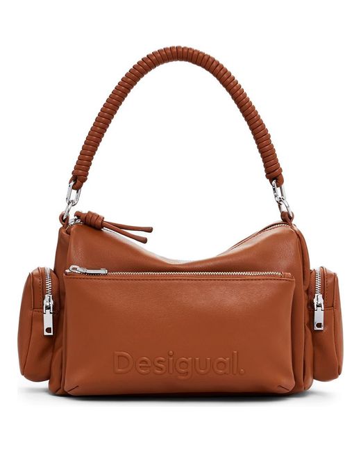 Desigual Brown Faux Leather Shoulder Bag