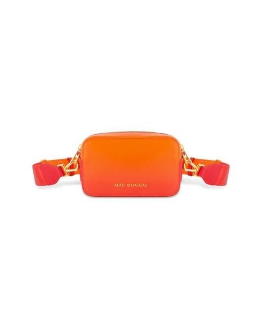 Mac Duggal Orange Ombre Leather Crossbody Camera Bag