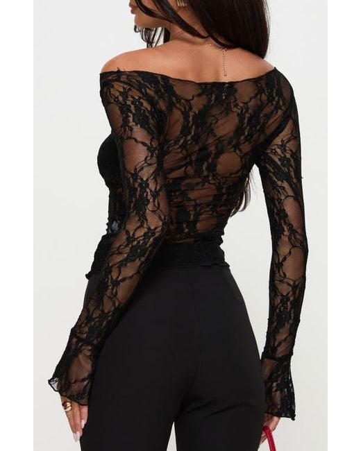 Princess Polly Black Junah Lace Top