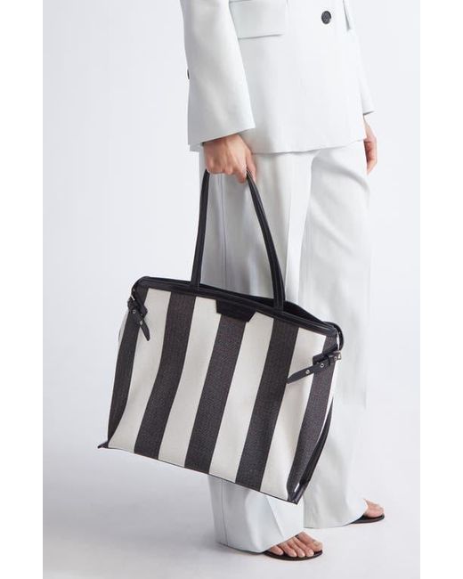 Proenza Schouler Black Days Caryall Stripe Canvas Tote