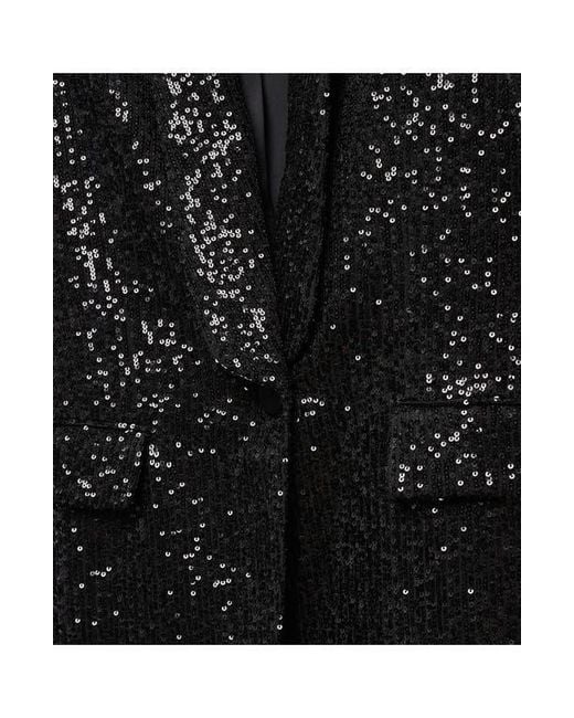 Mango Black Sequin Blazer