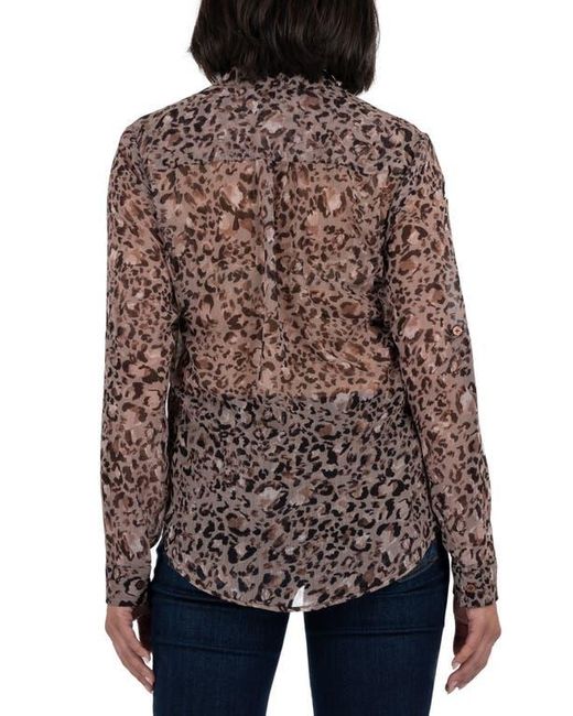 Kut From The Kloth Brown Jasmine Chiffon Button-Up Shirt