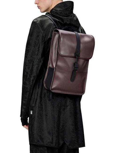 Rains Brown Mini Waterproof Backpack for men