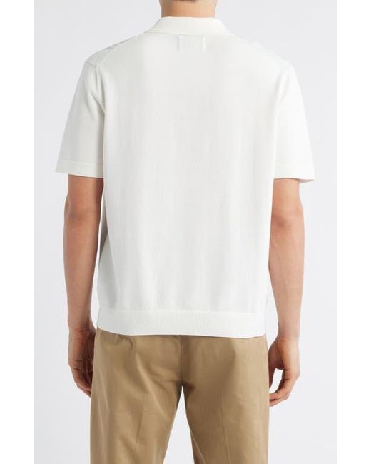 Wax London White Turin Stripe Cotton Pocket Polo Sweater for men