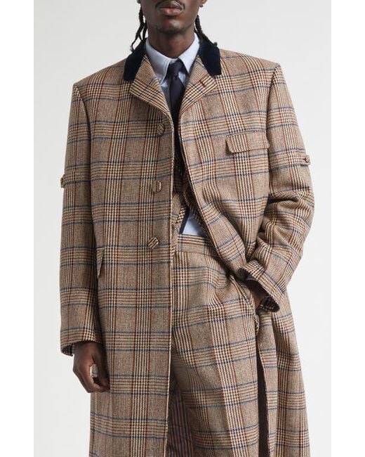 Thom Browne Brown Hunting Tweed Chesterfield Coat for men