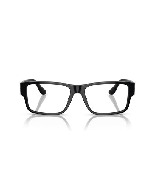 Versace Black 57Mm Rectangle Optical Glasses for men