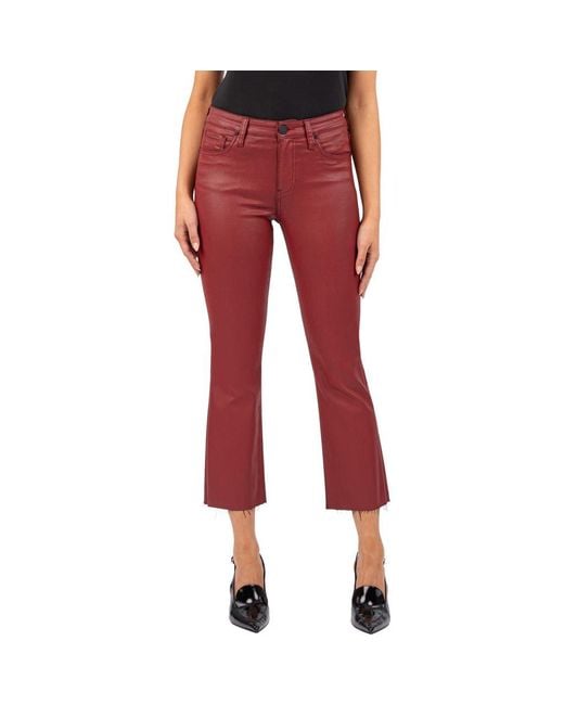 Kut From The Kloth Red Kelsey Crop Kick Flare Jeans