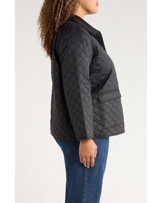 Eileen Fisher Black Corduroy Collar Quilted Jacket