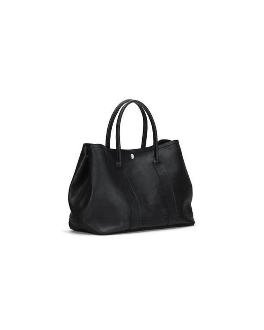 EZRA ARTHUR Black Audrey Soft Steer Leather Tote Bag