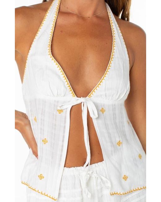 Roxy White Fairweather Halter Top