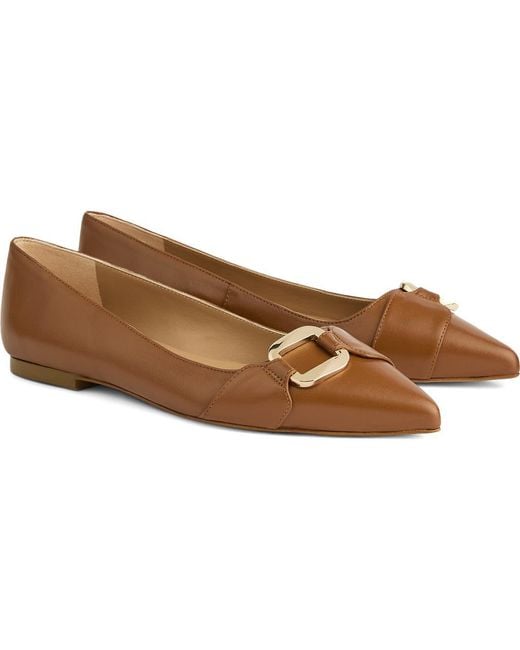 L.K.Bennett Brown Ethel Pointed Toe Flat