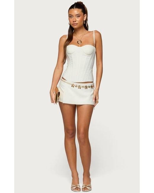 Edikted White Alixa Micro Skort