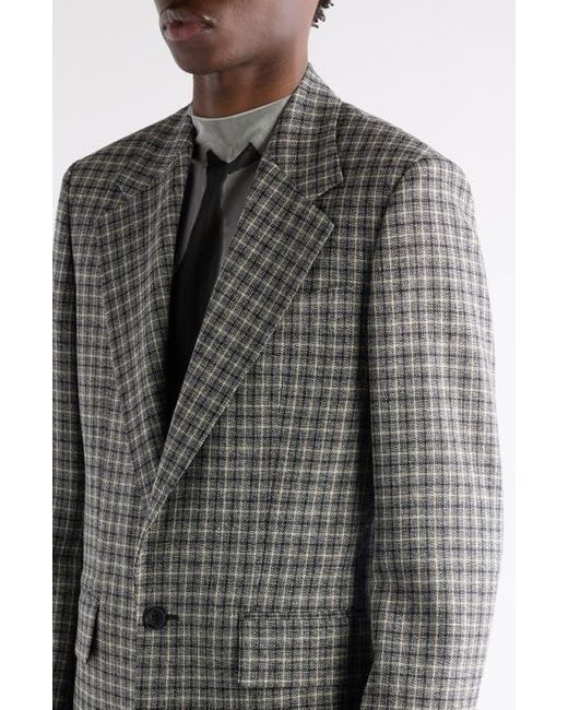 Acne Gray Juman Check Wool Mouliné Twill Blazer for men