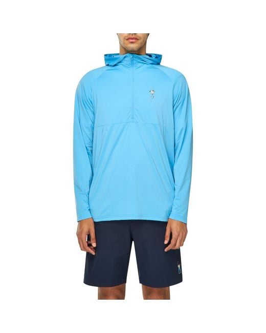 EASTSIDE GOLF Blue Half Zip Golf Hoodie for men