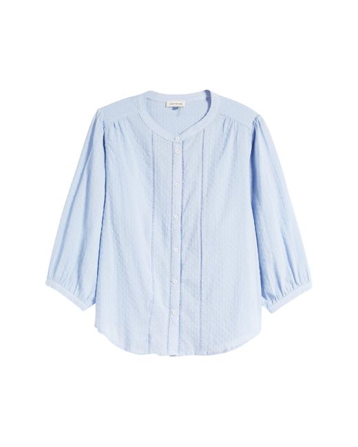 Court & Rowe Blue Clip Dot Short Sleeve Cotton Shirt