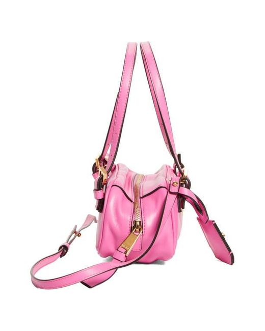 Versace Pink Mini Logo East/West Leather Shoulder Bag