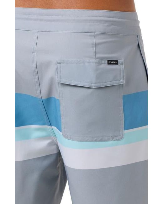 O'neill Sportswear Blue Cruzer Stripe Scallop Swim Trunks for men