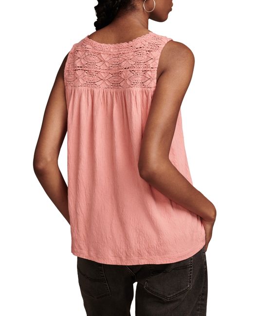 Lucky Brand Red Lace Trim Tank