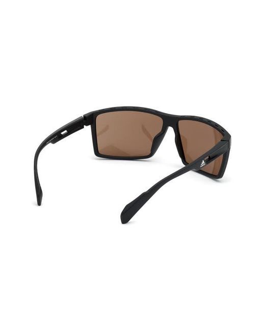 Adidas Brown 63Mm Rectangular Sunglasses for men