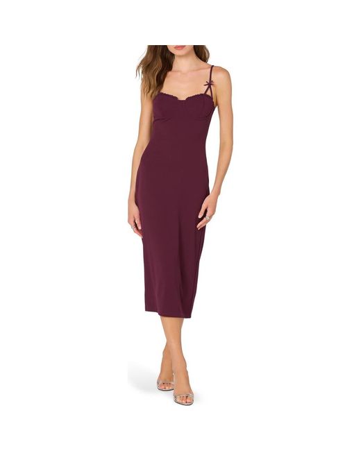 Astr Women's Purple Bow Strap Midi Dress