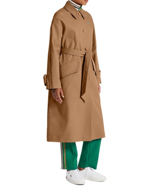 Lacoste Green Belted Trench Coat