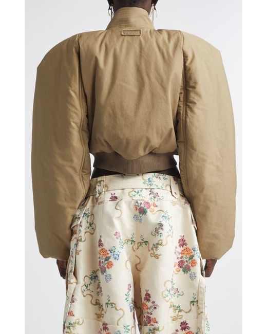 McQueen Green Crop Bomber Jacket