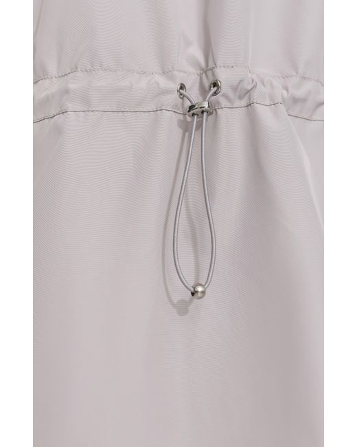 Cole Haan White Travel Packable Hooded Rain Jacket