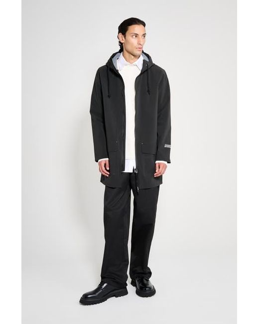 Stutterheim Black Stockholm Patch Matte Raincoat