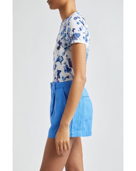 L'Agence Blue Ressi Butterfly Print T-shirt