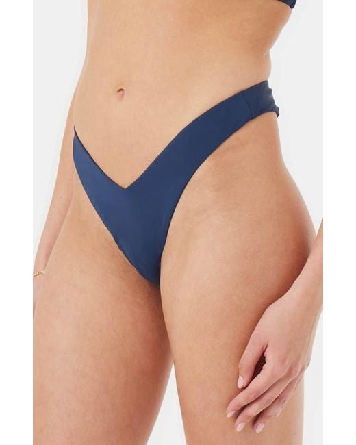 Roxy Blue Beach Classics V-Cut Bikini Bottoms
