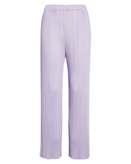 Pleats Please Issey Miyake Purple Monthly Colors April Crop Wide Leg Pants