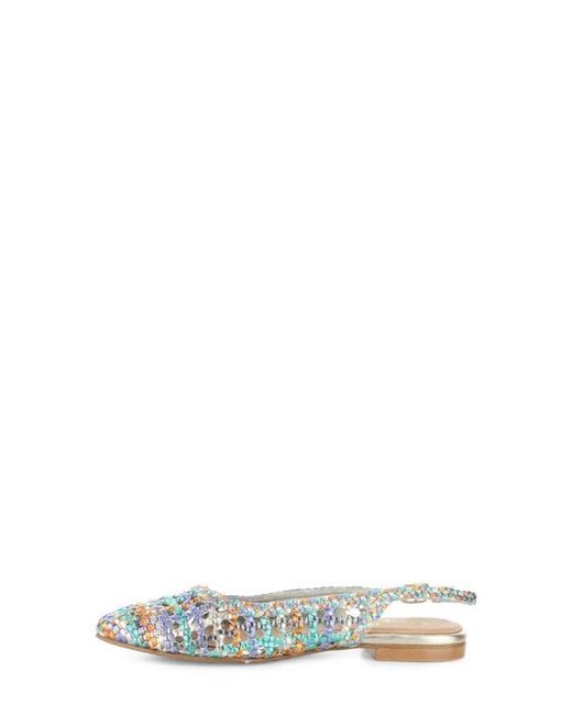Bos. & Co. Blue Willow Slingback Cap Toe Flat