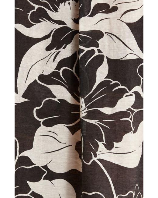 Vince Camuto Black Floral Dolman Sleeve Peasant Top