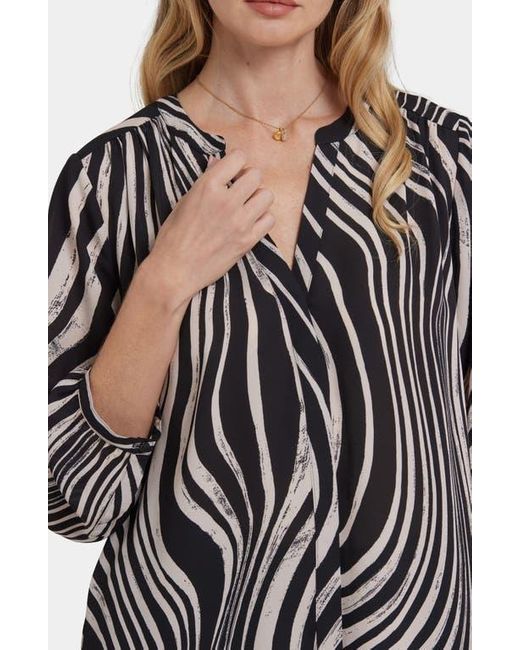 NYDJ Black Pintuck Top