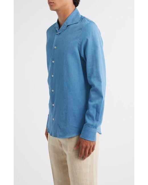 Aurélien Blue Denim Button-Up Shirt for men