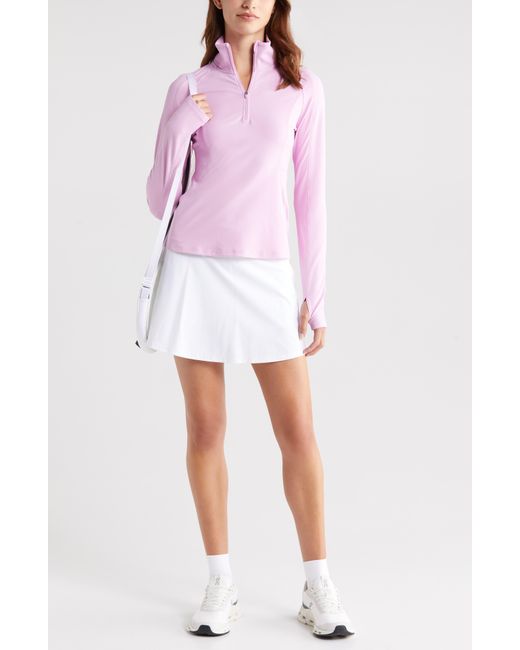 Zella Pink Replay Piqué Quarter Zip Top