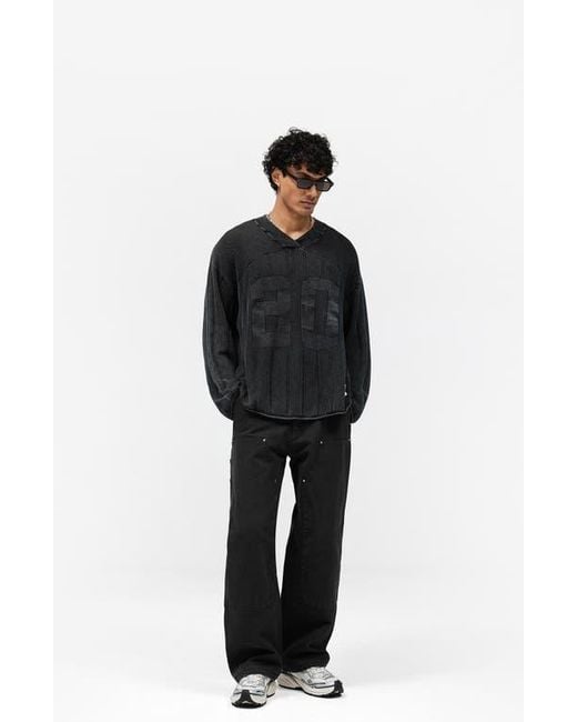 Represent Black Varsity Sweater for men
