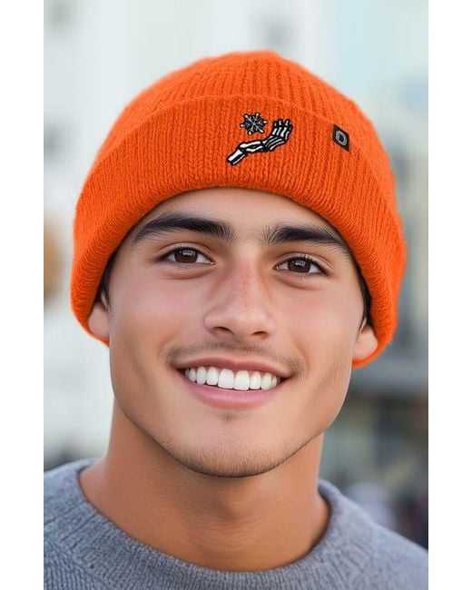 Alix Orange Chill Touch Beanie for men